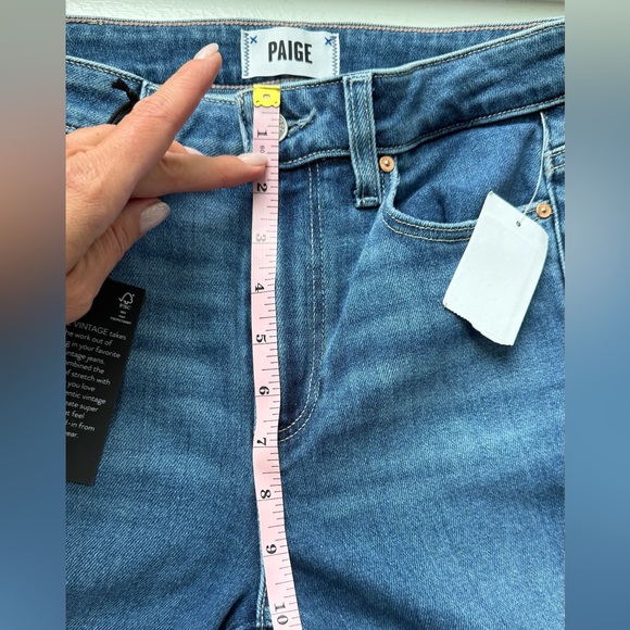 PAIGE High-Rise Blue Vintage Laurel Canyon Bootcut Jeans size 27 inseam 32” NWT - Picture 6 of 8